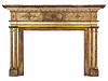 A Federal Gouge-Carved & Painted Fireplace Mantel