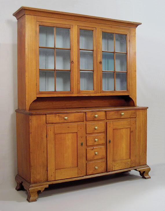 CHIPPENDALE WALNUT  STEP-BACK DUTCH CUPBOARD