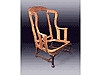 Queen Anne Walnut & Maple Easy Chair