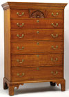 Chippendale Tiger Maple Tall Chest