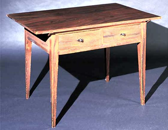 Paint Decorated Two-Drawer Table